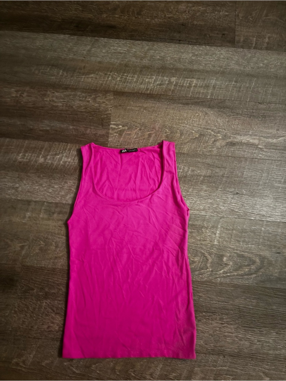 Zara Bright Pink Scoop Neck Tank Top